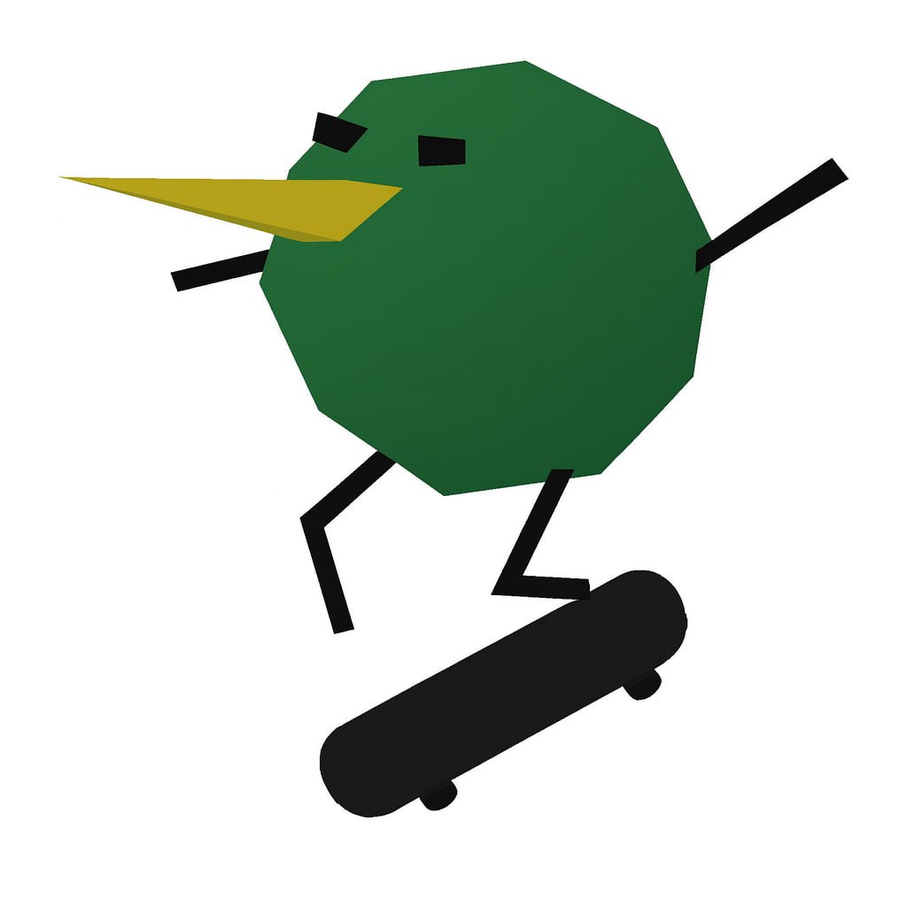 Burd with skateboard